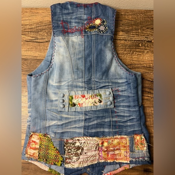 Desigual Denim Patchwork Vest - Picture 8 of 11